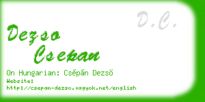 dezso csepan business card